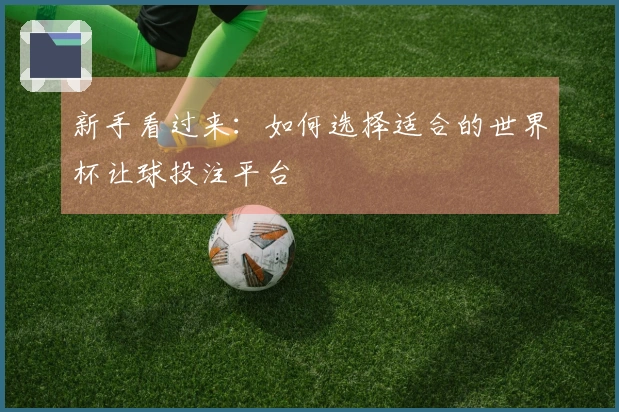 新手看过来：如何选择适合的世界杯让球投注平台